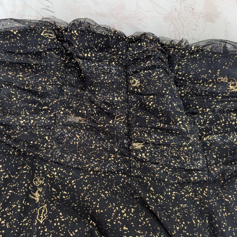 Betsey Johnson Strapless Ball Gown (Torrid) Balck & Gold Sparkle Size 20 New - Picture 15 of 16